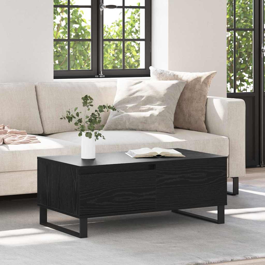 Coffee Table Black Oak Effect 90 x 50 x 36.5 cm Wood Based Material