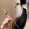 Chinese Style Hulu Hair Stick for Women Girls Vintage Snake Shape Long Tassel Hair Clip Fashion Hanfu Clothing Hair Accessories