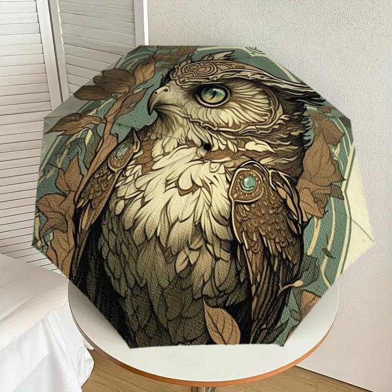 

1pc Steampunk Owl with Gear Wings Umbrella with Plastic Handle,Suitable for All Seasons Home Travel Outdoor UmbrellaDD676