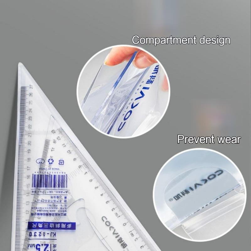 Juego de 2 Piezas Regla Triangular Multifuncional Medición de Ángulos de 30/45 Grados Regla de Triángulo Isósceles Herramienta de Dibujo para Estudiantes de Geometría