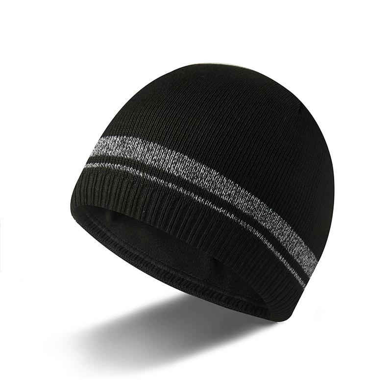 WTEMPO Men's Solid Color Thick Fleece Winter Soft Plush Woolen Hats Cold-proof Windproof Outdoor Cycling Knitted Hats