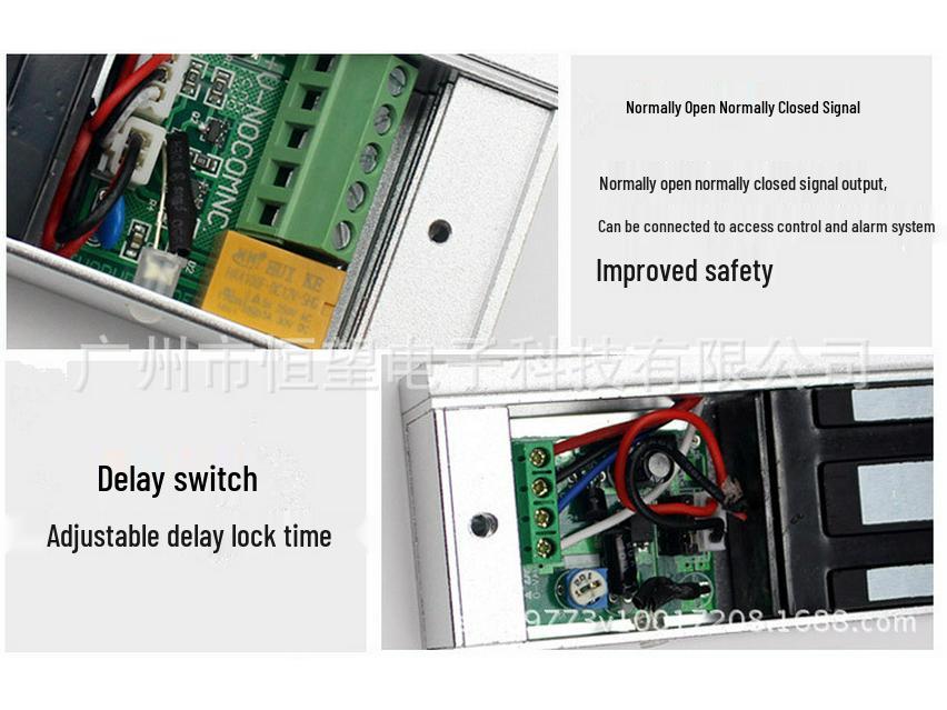 Adjustable Magnetic Aluminum Alloy Door Lock, Surface Mounted, 280kg, 12V/24V Access Control
