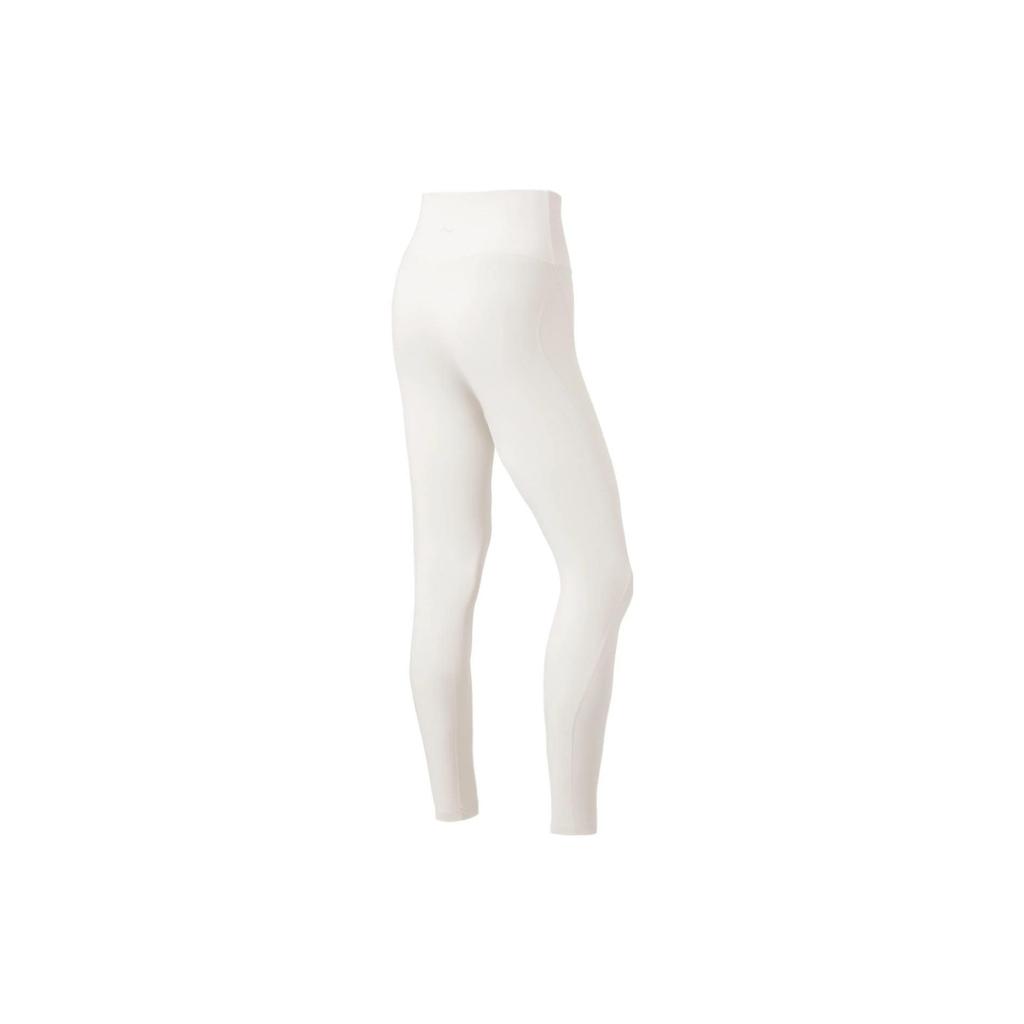 Li-Ning Fitness Series Solid Color Mixed Performance Shaping Leggings Women Leggings Off-White AULS052-15