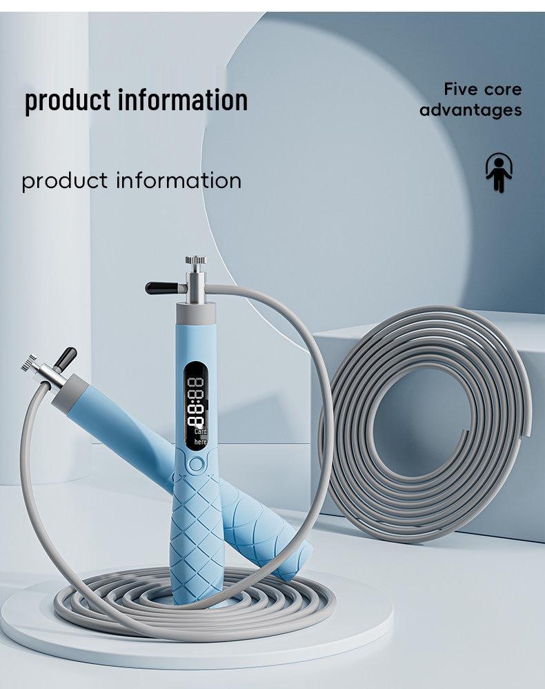 Rechargeable Smart Counting Jump Rope with Steel Wire for Kids and Adults, Ideal for Sports Competitions and Training.