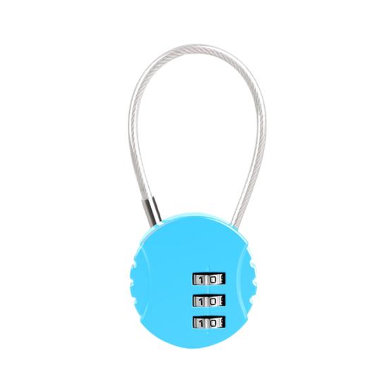 Password Lock, Wire Rope Flexible 3-Digit Combination Keyless Zinc Alloy Anti-Theft Lock for Helmets Car Baskets Luggage Wardrobes Travel Security