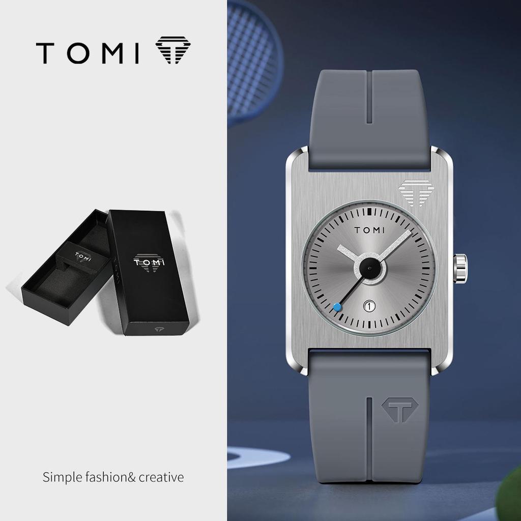 TOMI Square Calendar Watch - Korean Style Student Strap Watch