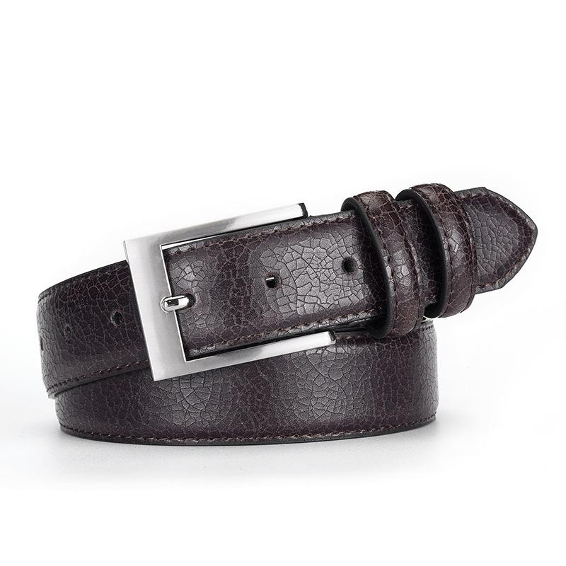 

Мужской кожаный ремень, мужской черный ремень из коровьей кожи с пряжкой, повседневный мужской ремень с пряжкой 125cm темно-коричневого