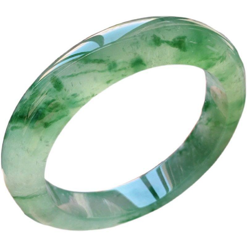 Браслет Гвифэй из высококачественного ледяного зеленого нефрита с цветочным узором Leather