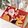 Visual Velvet Christmas Door Mat with Santa Claus Reindeer Patterns Floor Mat for Home Entrance Decor Adding Festive Joy
