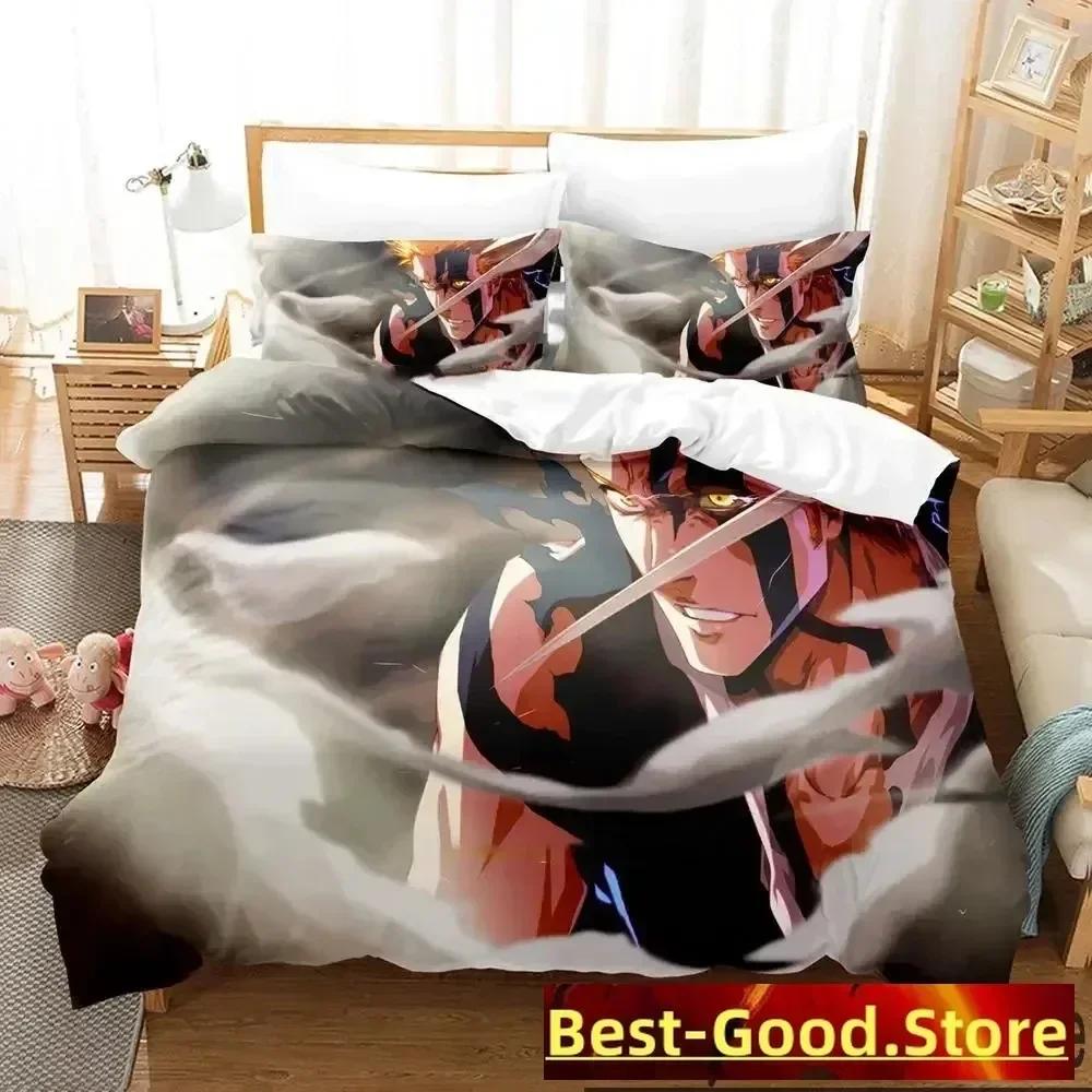 Anime Bleach Kurosaki Ichigo Bedding Set Printed Bed Set With Pillowcase Bed Duvet Cover Soft Queen King Size Bedclothes Home