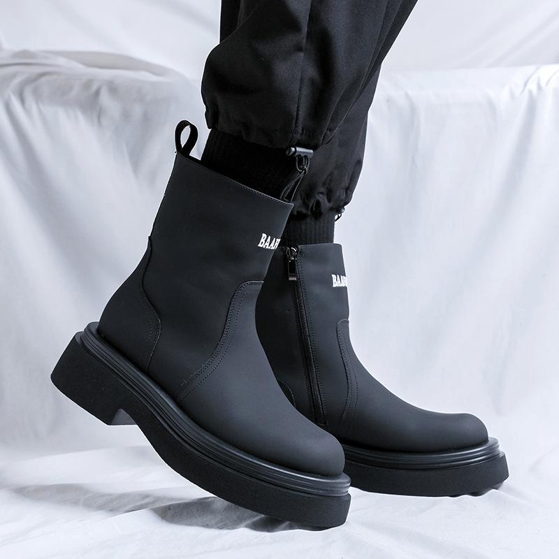 Winter Chelsea Zigarettenstiefel Herren Plateau Ritter Lokomotivstiefel Britischer Samt Martin Stiefel 5030-R