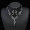 Fashion Multiple Crystal Prom Wedding Jewelry Sets for Women Accessories Peacock Necklace Earrings Bridal Jewelry Sets