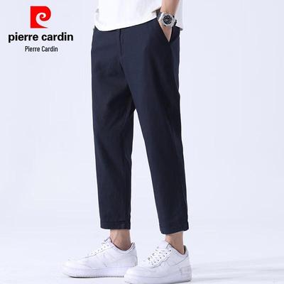 Pierre Cardin Men's Chinese Style Linen Blend Straight Cropped Pants