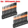 20/10PCS Magnetic Allen Wrench Drill Bit Long Impact Hex Head Screwdriver Bit Set 1/4 Inch Torx Hex-Shank Driver Bits Set