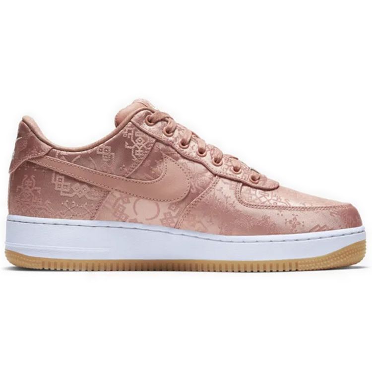 CLOT x Nike Air Force 1 Low Premium Růžové zlato Hedvábné Unisex Tenisky Růžové Bílé Žvýkačkové-Světle hnědé CJ5290-600