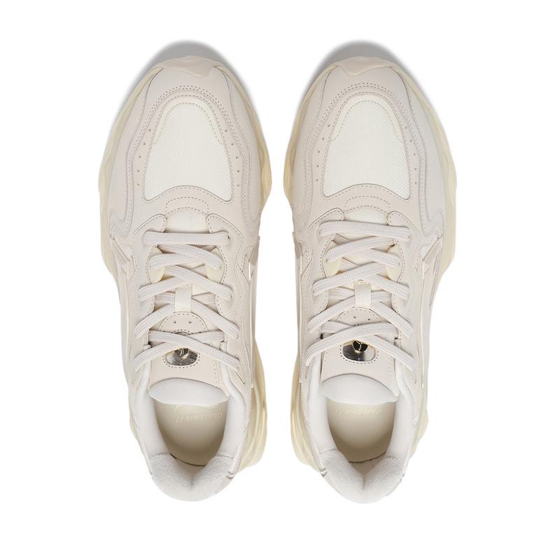 Li-Ning 1990 Lava 2 Shock Absorption Wear-Resistant Low-Top Casual Shoes Men sneaker Beige ALJT045-1