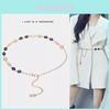 Gold Metal Waist Chain For Women Summer Dress Accessories With Water Diamond Embellishments