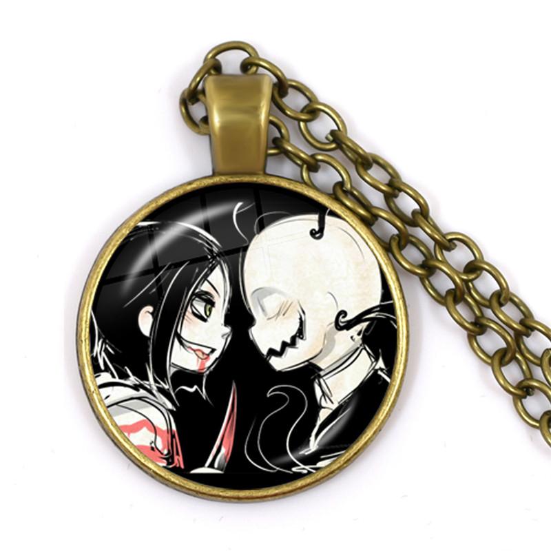 

2021 New Jeff and Jane The Killer Pendant Necklace Creepypasta Creepy Pasta Ticci Toby Fashion Glass Cabochon Necklace