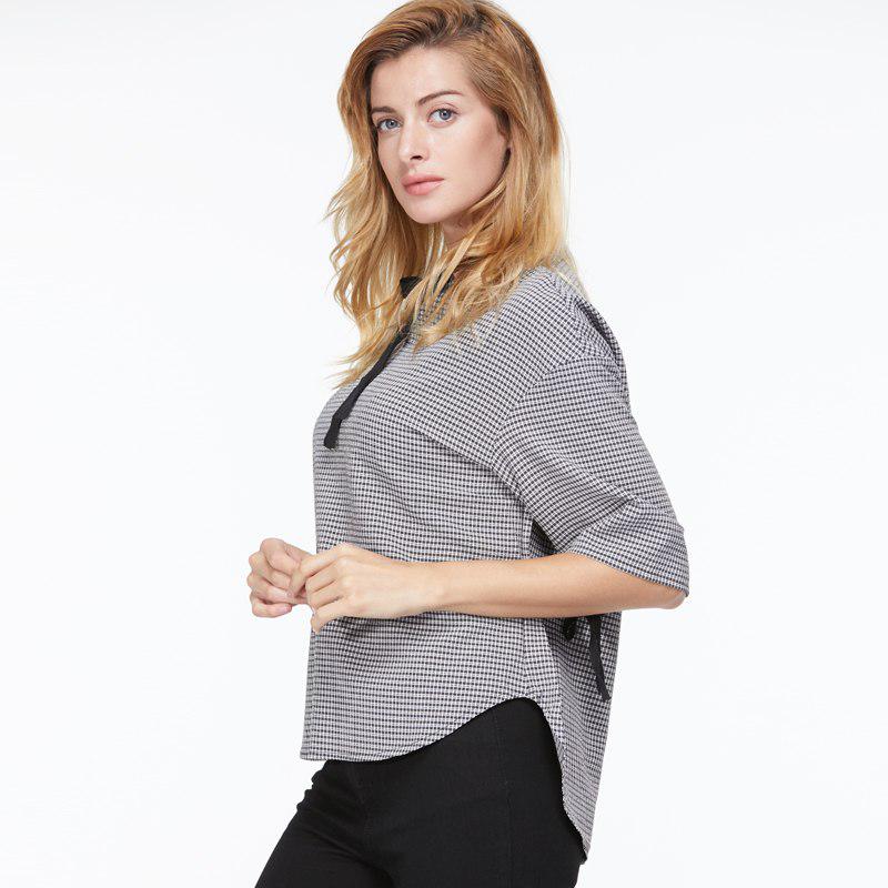 SURWENYUE Módní Dámské Halenky Krátký rukáv Letní Topy Košile Ležérní Pruhované Dámská halenka