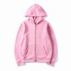 Womens Zip-Up Hooded Sweatshirt Solid Color Loose Fit Casual Sport Top