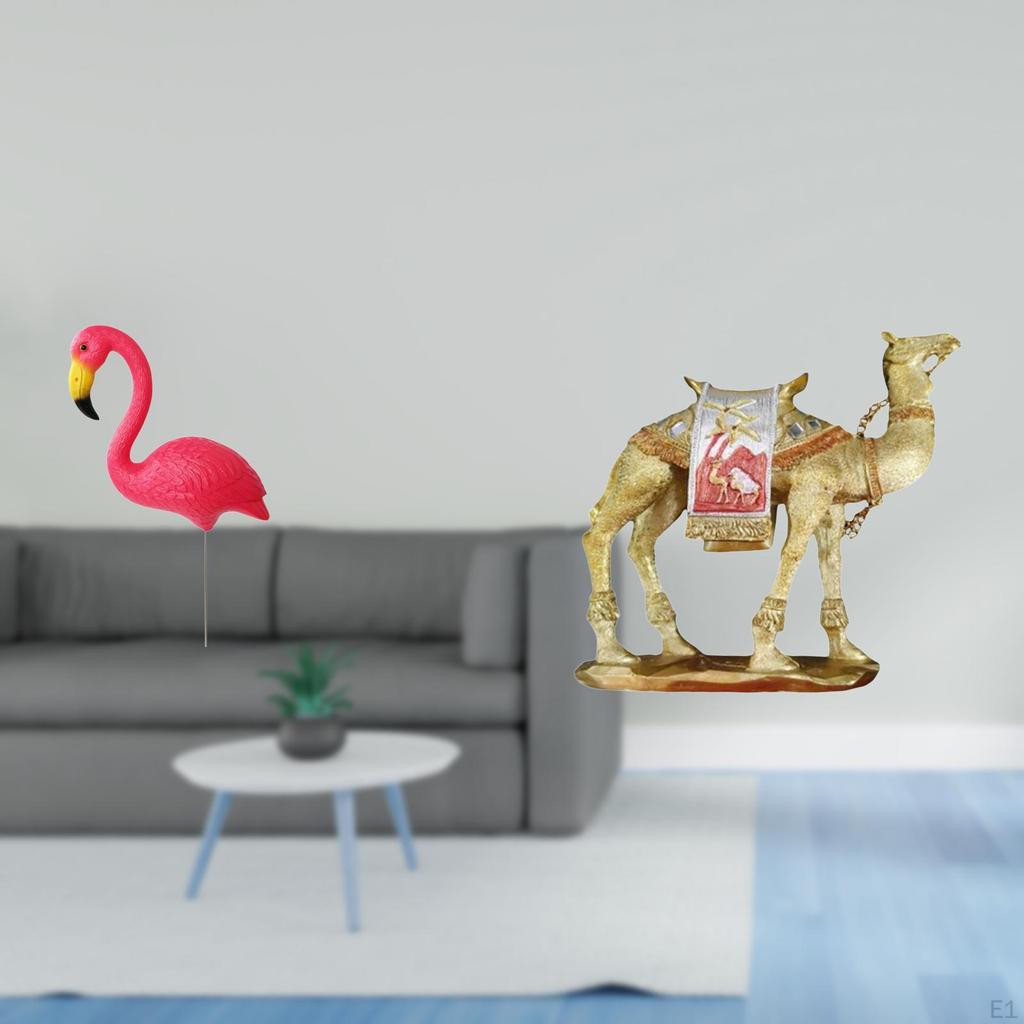 Flamingo Camel Garden Sculpture Figurine Animal Ornament for Holiday Art Entrance Shelf Living Room