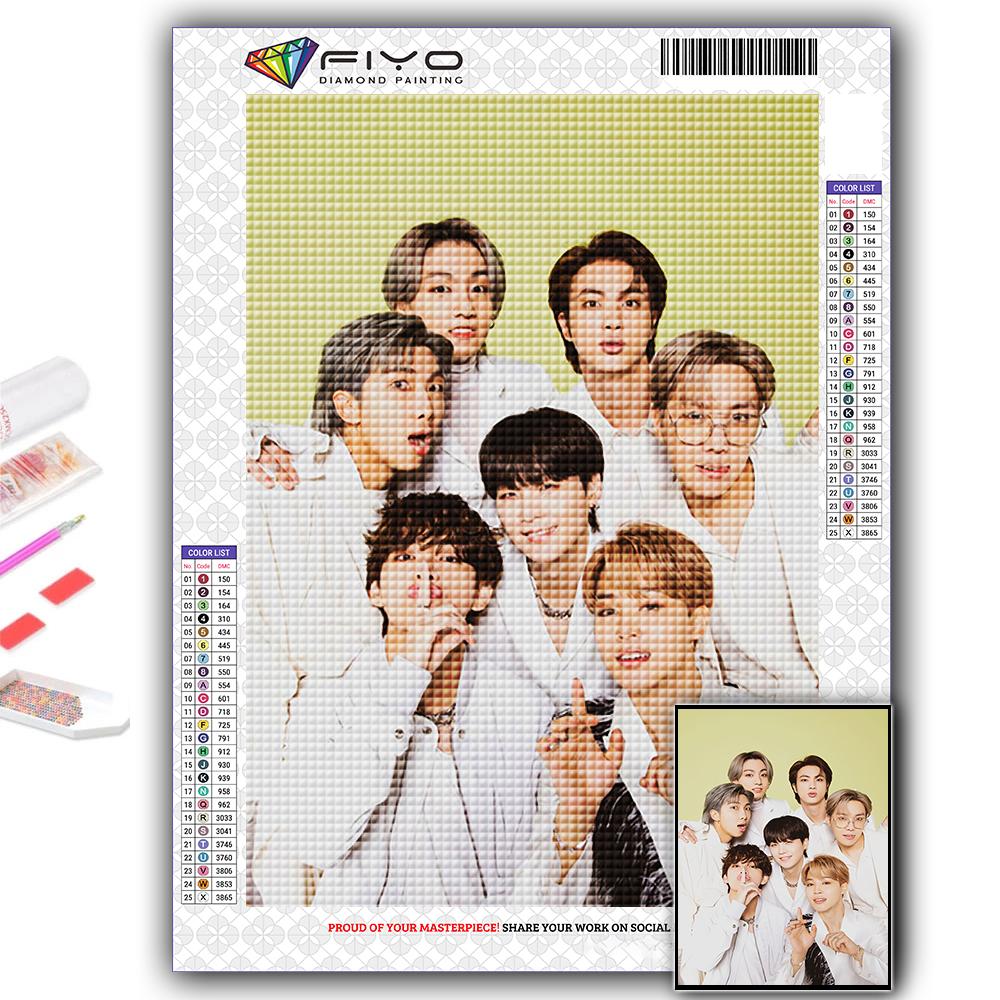 5D DIY Diamond Painting Cross Stitch Korean Boy Group Diamond Embroidery Mosaic Wall Art Home Decoration