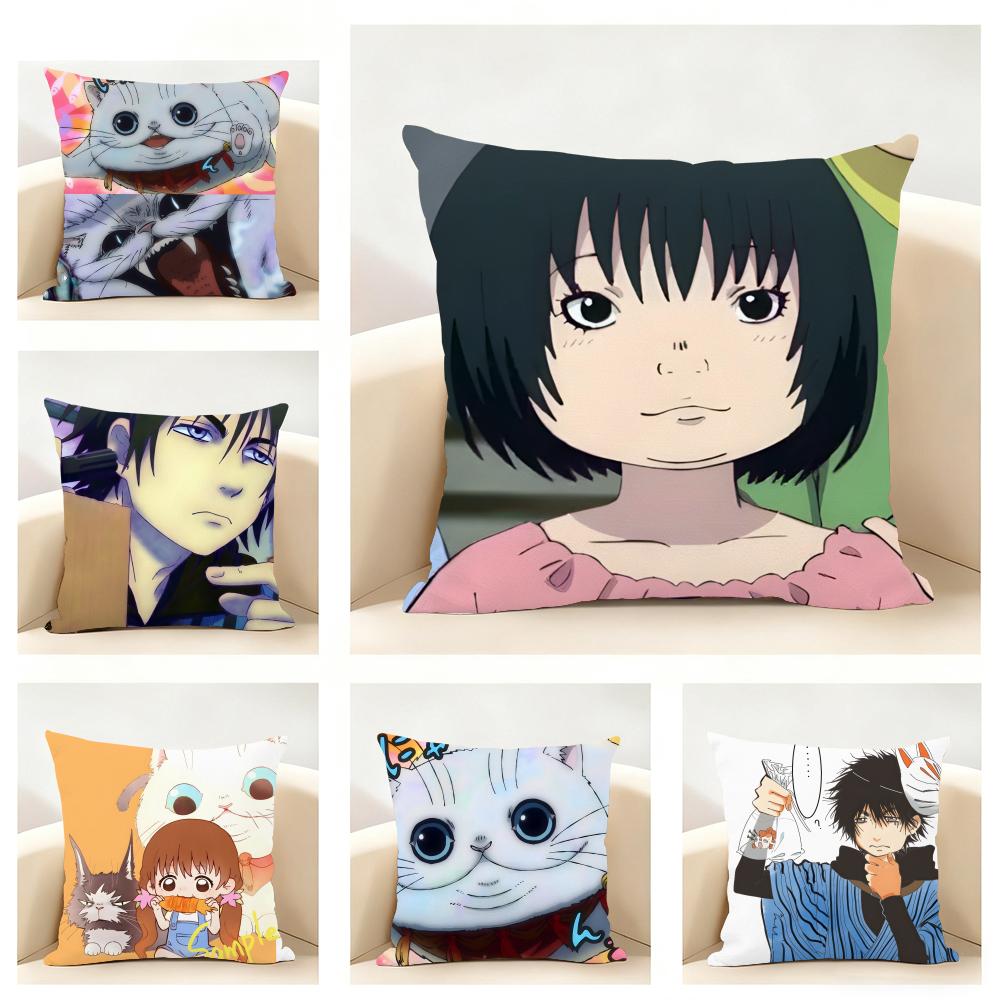 Funny Cute Character DDekin No Mogura Cushion Cover Linen Pillowcase Soft for Sofa Bed Home Room Decor