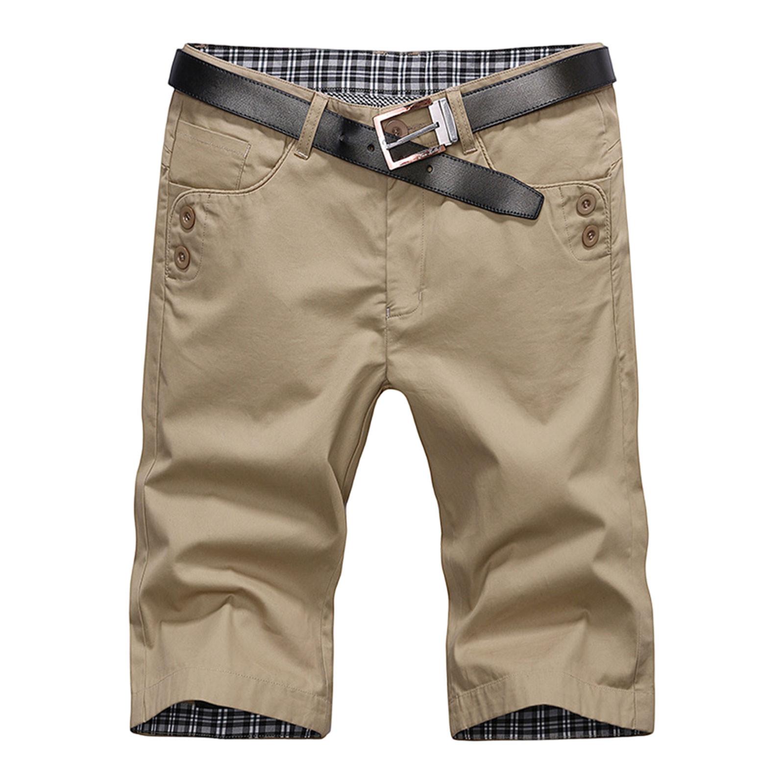 

Мужские повседневные цветные пляжные брюки прямого покроя с 5-точечным кроем XXL хаки