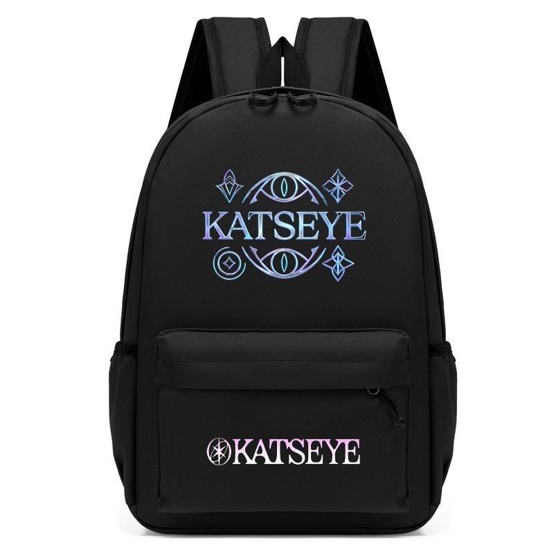 60123-8 Mochila Unissex para Meninos e Meninas KATSEYE Estampada Mochila de Estudante Escolar Impermeável Leve