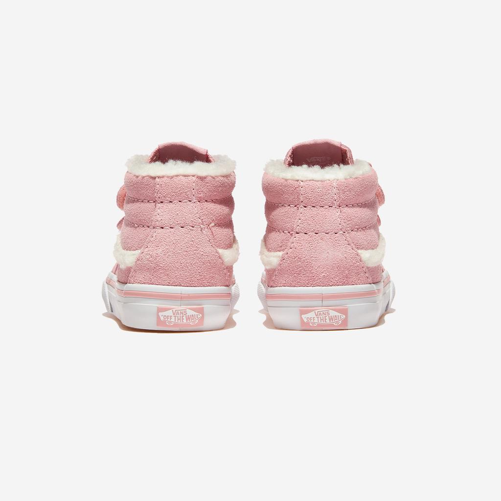 Vans Toddler Sherpa Skate Mid Reissue Velcro - Pink, VN000CQ0PNK, 1010110433, Popular Korean Shoes