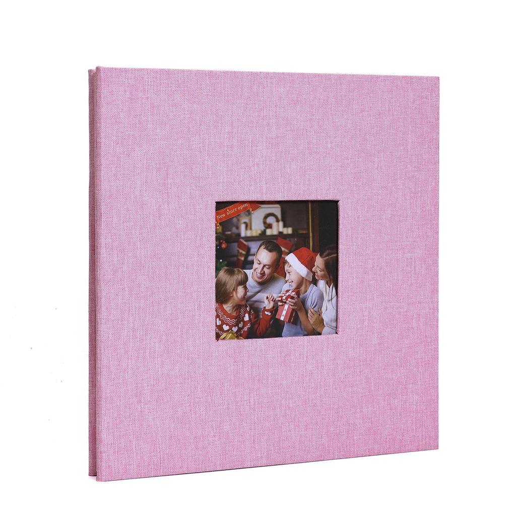 Handgefertigtes 16-Zoll Jute Fotoalbum, Selbstklebend mit Fenster, Große Speicherkapazität