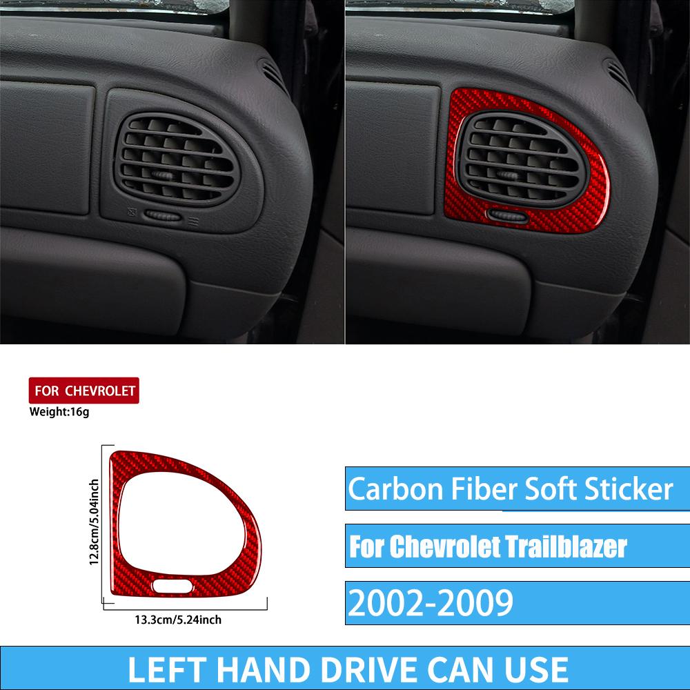 Real Carbon Fiber Car Accessories Trim Red Cover Soft Sticker For Chevrolet Trailblazer 2002 2003 2004 2005 2006 2007 2008 2009