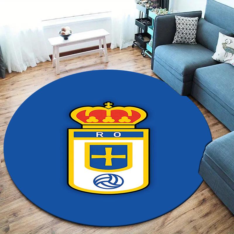 Real Madrid CF Runder Teppich, Teppich für Wohnzimmer Schlafzimmer Sofa Spielzimmer Dekor, Rutschfeste Bodenmatte