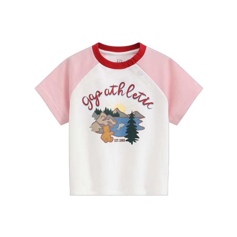 GAP Girls  Toddler Logo Raglan Short Sleeve T-Shirt 120/60
