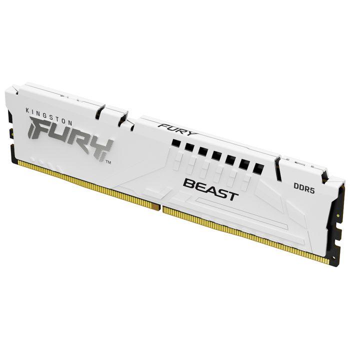 Mémoire DDR5 KINGSTON FURY Beast White EXPO - 32Go - 6400MT/s - CL32 - ECC sur puce
