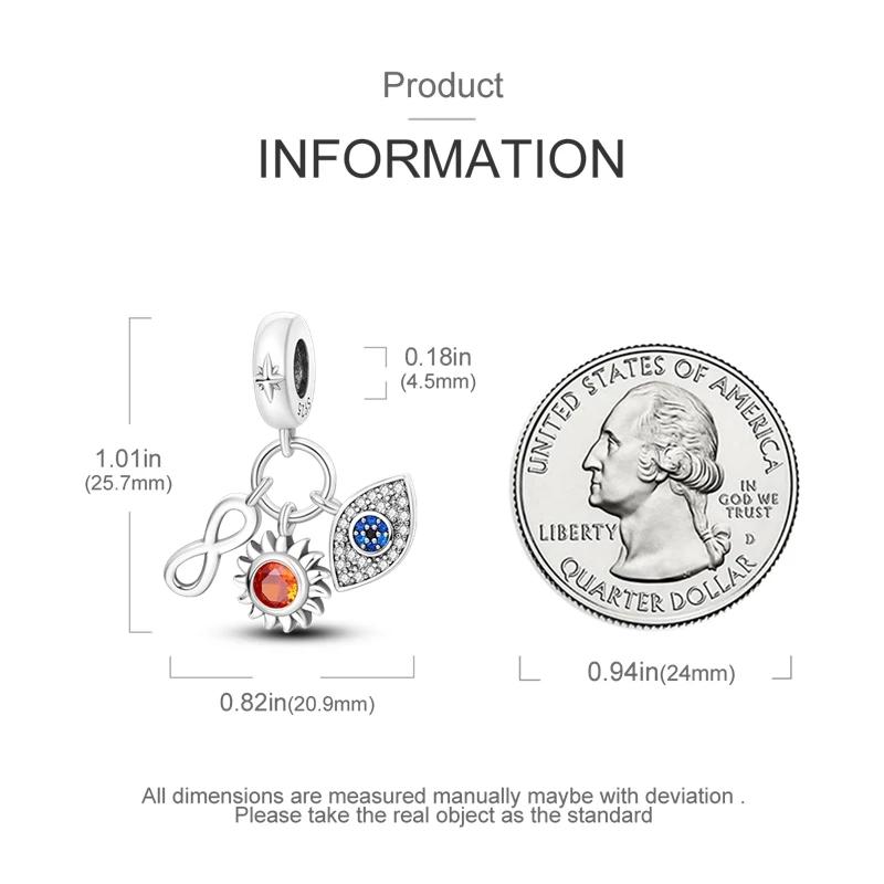 Original Charmscopper Eternal Symbol Sun Eyes Pendants Fit Charms Platabracelets For Women Women Jewelry Making Diy