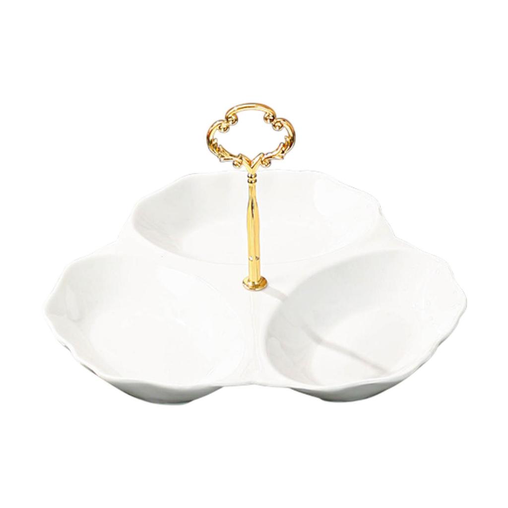 Trockenfrüchte-Platte Tablett Party-Serviertablett Porzellan Multifunktionales unterteiltes Serviertablett für Süßigkeiten Kekse Party-Früchte