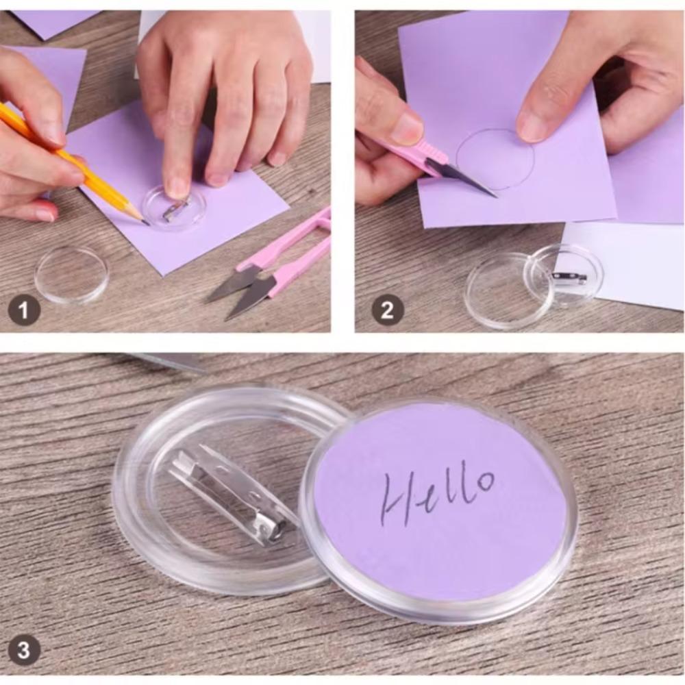 20pcs Acrylic DIY Button Badges Art Jewelry High Transparency Acrylic Badge Friends Gift DIY Painting Round Button Brooch