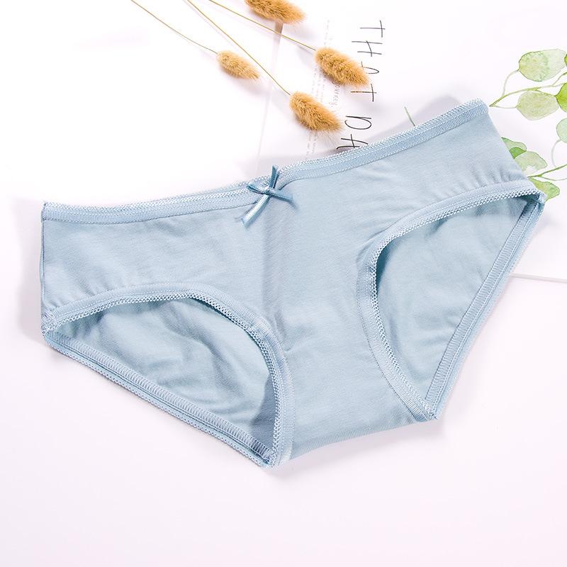 Studentské jednoduché jednobarevné Středně nízká mašli Prodyšné spodky Bavlněné spodní prádlo Kalhotky
