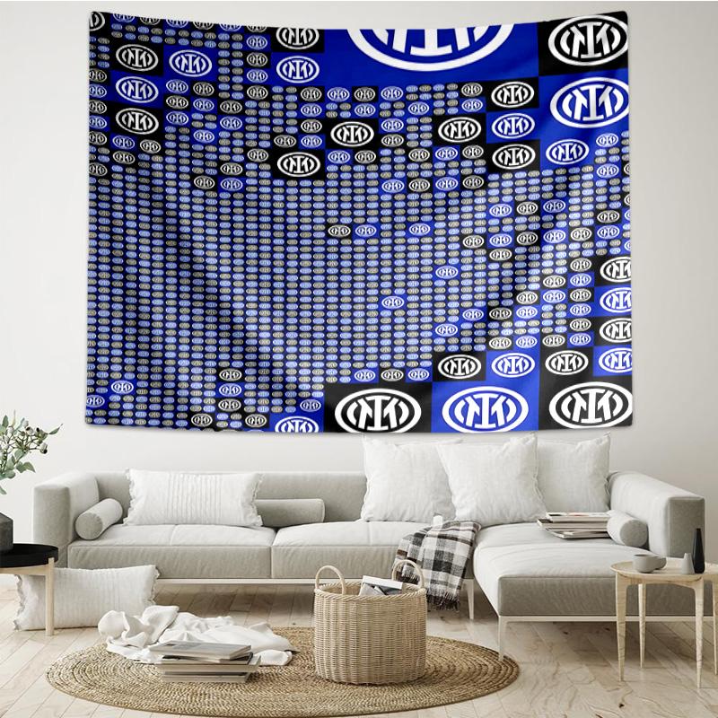1PC Mi-lan FC Emblem Printed Tapestry Room Decoration Wall Hanging for Living Room Bedroom, dormitory, Birthday and Christmas gifts