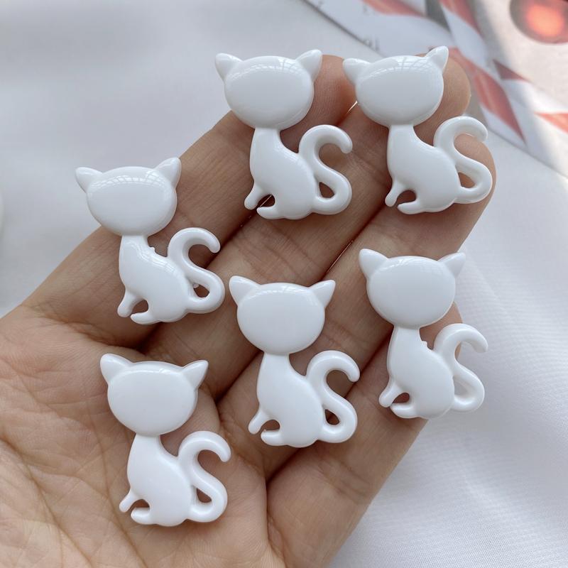 10 Pcs New Cute Cartoon Black Cat, White Cat Series Flat Back Resin Scrapbooking DIY Jewelry Hairpin Craft Decoration Accessorie