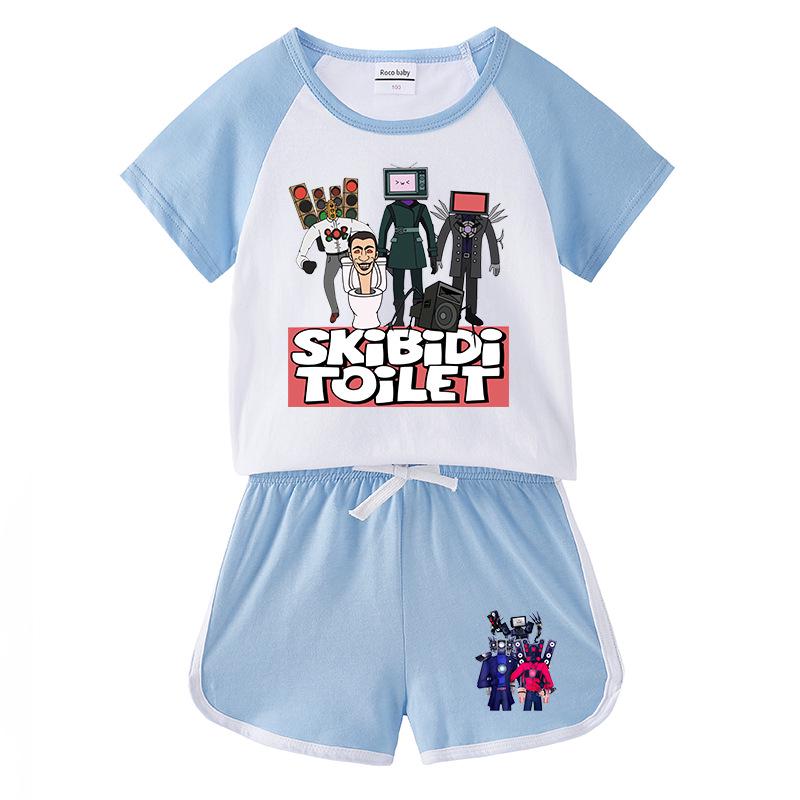 2026 Kids' Summer Clothing Set: Boys & Girls Short Sleeve T-shirt and Shorts, Casual Sports Two-Piece.