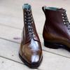 Fashion Brown Ankle Boots for Men Business Motorcycle Boots Lace-up Round Toe Men's Short Boots  Botas De Trabajo Hombre