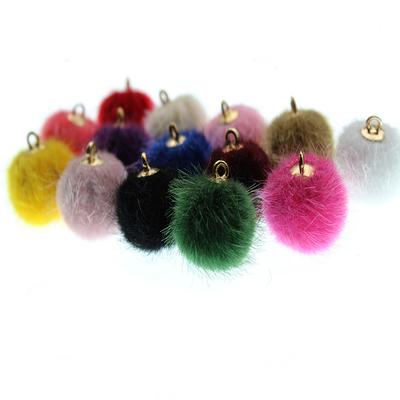 10pcs Imitation Water Mink Pompom Earring Pendant DIY Craft Supplies Cute Plush Fur Ball Beads DIY Handmade Jewelry Findings