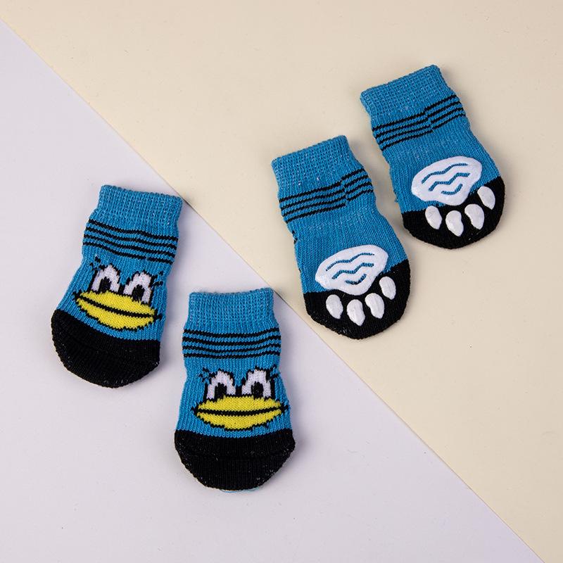 Spot Pet Non-Slip Knitted Socks 4-Pack for Small Dogs - All Seasons Dog Foot Covers