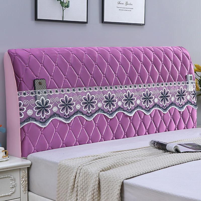European Style Home Bedside Protector Cover Universal Thicken Bed Head Backrest Dust-proof Cover with Lace Bedroom Decor