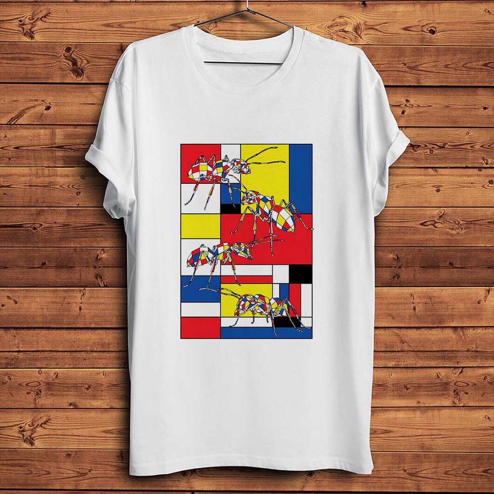 

Neoplasticism AntsDe StijlFunny Mondrian Artistic TshirtCasual Short Sleeve TShirt Unisex TeeNocracking Breathable Print 4XL