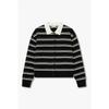 Stripe Button Up Knit Pullover 7116150112