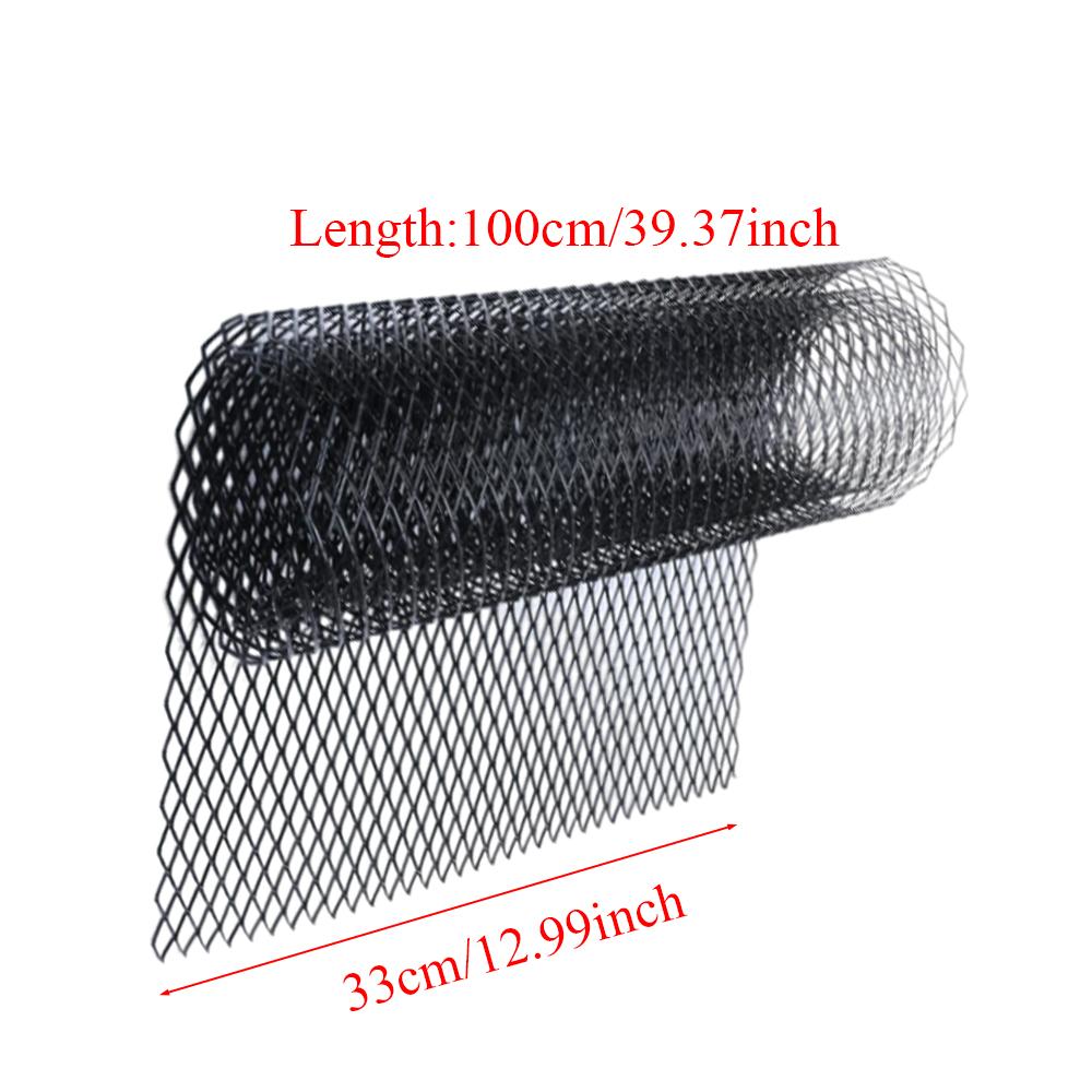 100cmx33cm Aluminum Alloy Grille Mesh Roll Automotive Grille Insert Bumper Rhombic Hole Black Car Grill Mesh Sheet