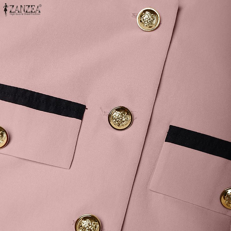 ZANZEA Women Long Sleeve Blouse and A-line Skirts Casual Two Piece Suit Sets